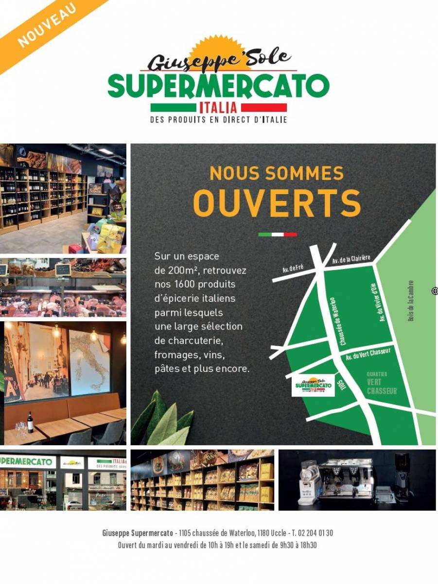 Ouverture de votre supermarché italien à Uccle dans le quartier du Vert Chasseur. le 21 avril