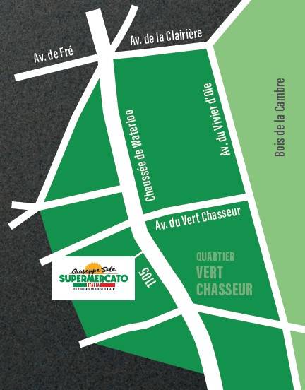 carte de Uccle quartier de Bruxelles 